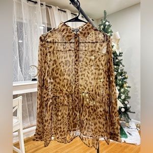 Anthropologie Leopard Print Sheer Blouse: Elegance Meets Edgy